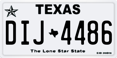 TX license plate DIJ4486