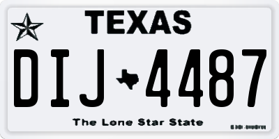 TX license plate DIJ4487