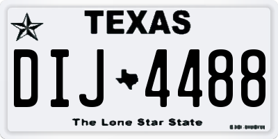 TX license plate DIJ4488