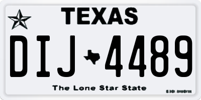 TX license plate DIJ4489
