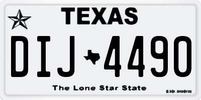 TX license plate DIJ4490