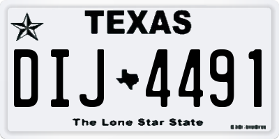 TX license plate DIJ4491