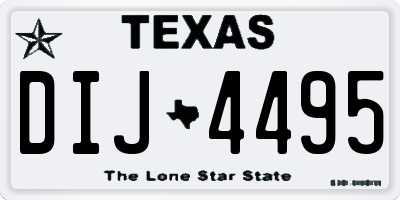 TX license plate DIJ4495
