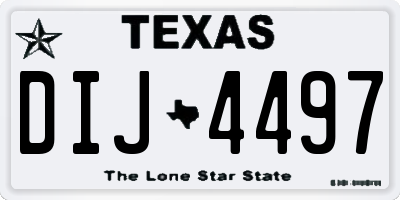TX license plate DIJ4497