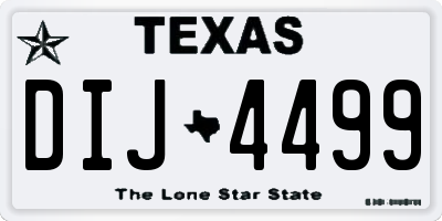 TX license plate DIJ4499
