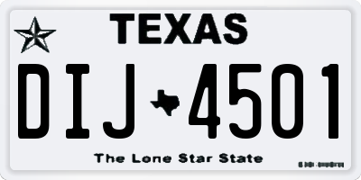 TX license plate DIJ4501
