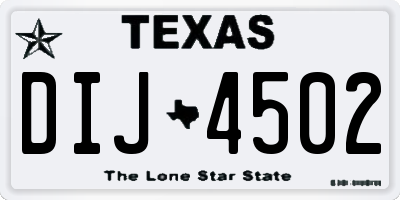 TX license plate DIJ4502