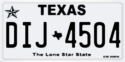 TX license plate DIJ4504