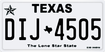 TX license plate DIJ4505