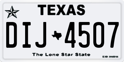 TX license plate DIJ4507