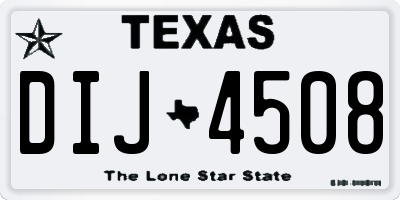 TX license plate DIJ4508