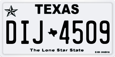 TX license plate DIJ4509