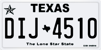 TX license plate DIJ4510
