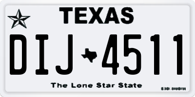 TX license plate DIJ4511