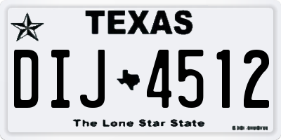 TX license plate DIJ4512