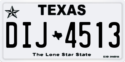 TX license plate DIJ4513