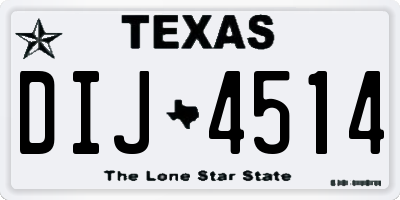 TX license plate DIJ4514