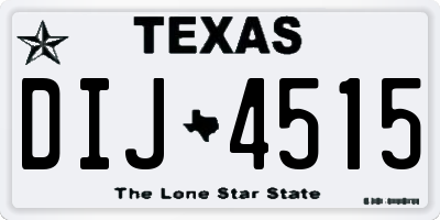 TX license plate DIJ4515