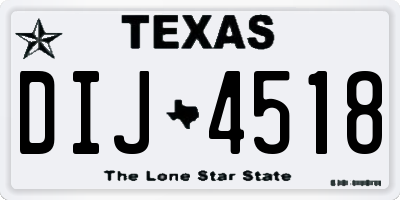 TX license plate DIJ4518
