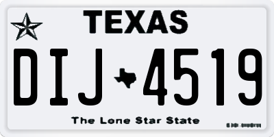 TX license plate DIJ4519