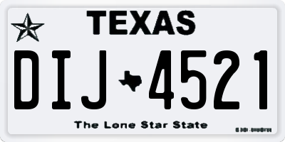 TX license plate DIJ4521