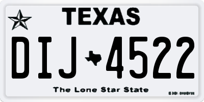 TX license plate DIJ4522