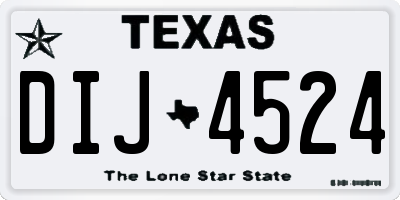 TX license plate DIJ4524