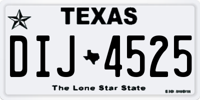 TX license plate DIJ4525