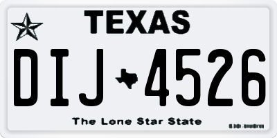 TX license plate DIJ4526