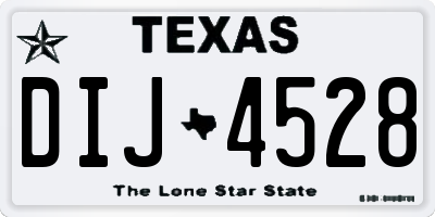 TX license plate DIJ4528