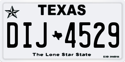 TX license plate DIJ4529