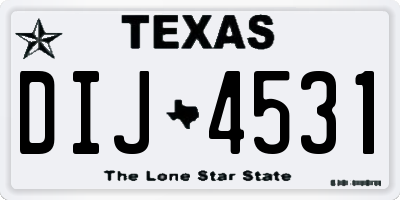 TX license plate DIJ4531