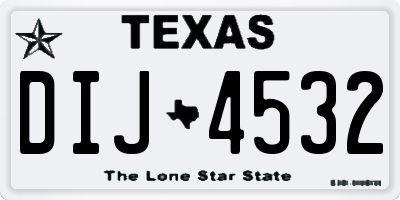 TX license plate DIJ4532