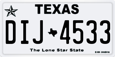 TX license plate DIJ4533