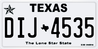 TX license plate DIJ4535