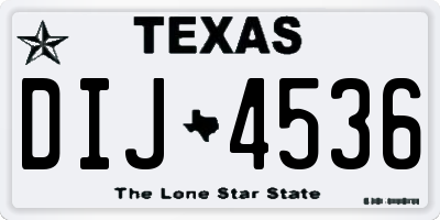 TX license plate DIJ4536
