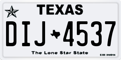 TX license plate DIJ4537