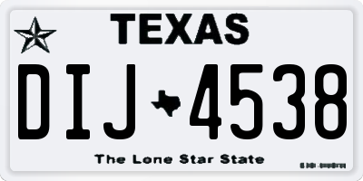 TX license plate DIJ4538