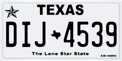 TX license plate DIJ4539