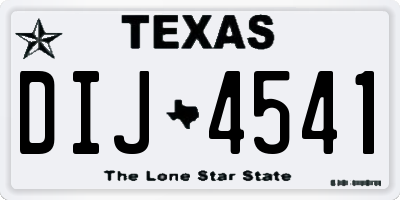 TX license plate DIJ4541