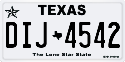 TX license plate DIJ4542
