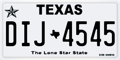 TX license plate DIJ4545
