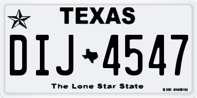 TX license plate DIJ4547