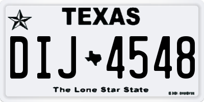 TX license plate DIJ4548