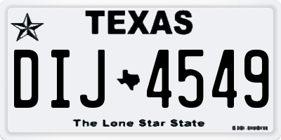 TX license plate DIJ4549
