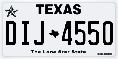 TX license plate DIJ4550