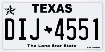 TX license plate DIJ4551