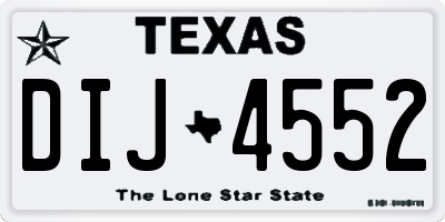 TX license plate DIJ4552