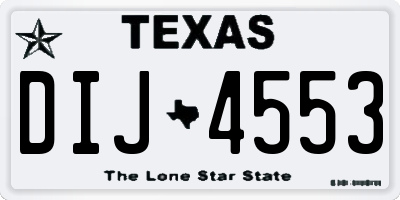TX license plate DIJ4553