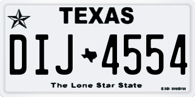 TX license plate DIJ4554